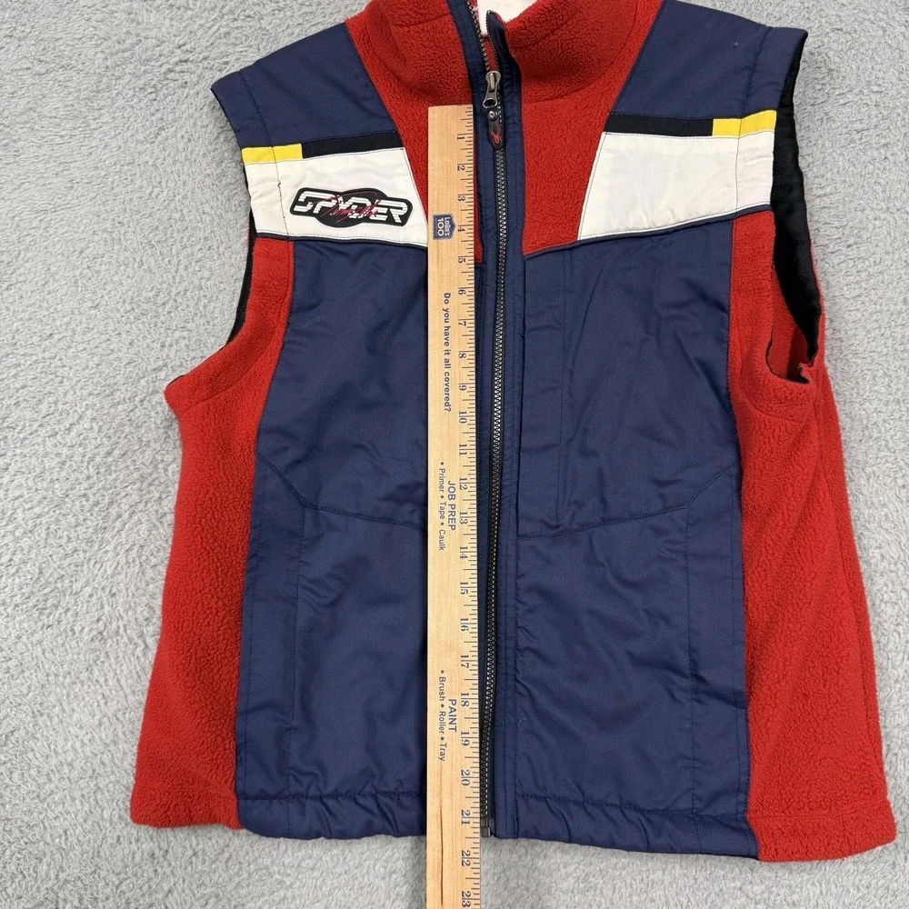 Spyder Vest‎ Mens Small Red Blue Fleece Zip Front Ski Snowboard Outdoor